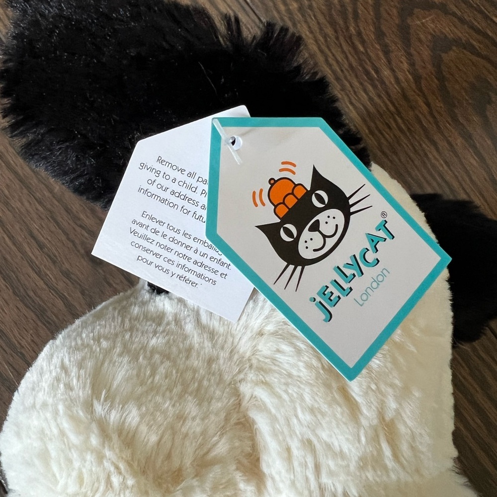 Jellycat Bashful Black & Cream Puppy - Medium 12” - Picture 8 of 12